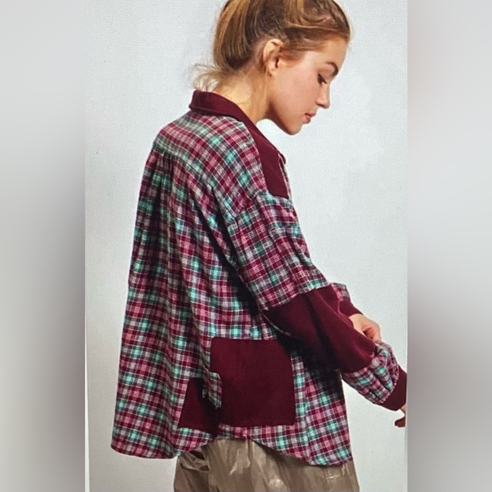 NWT Easel Plaid Button-Down Shirt - size small - Picture 3 of 5